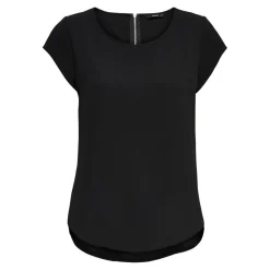 Top Col rond Manches courtes noir Amy