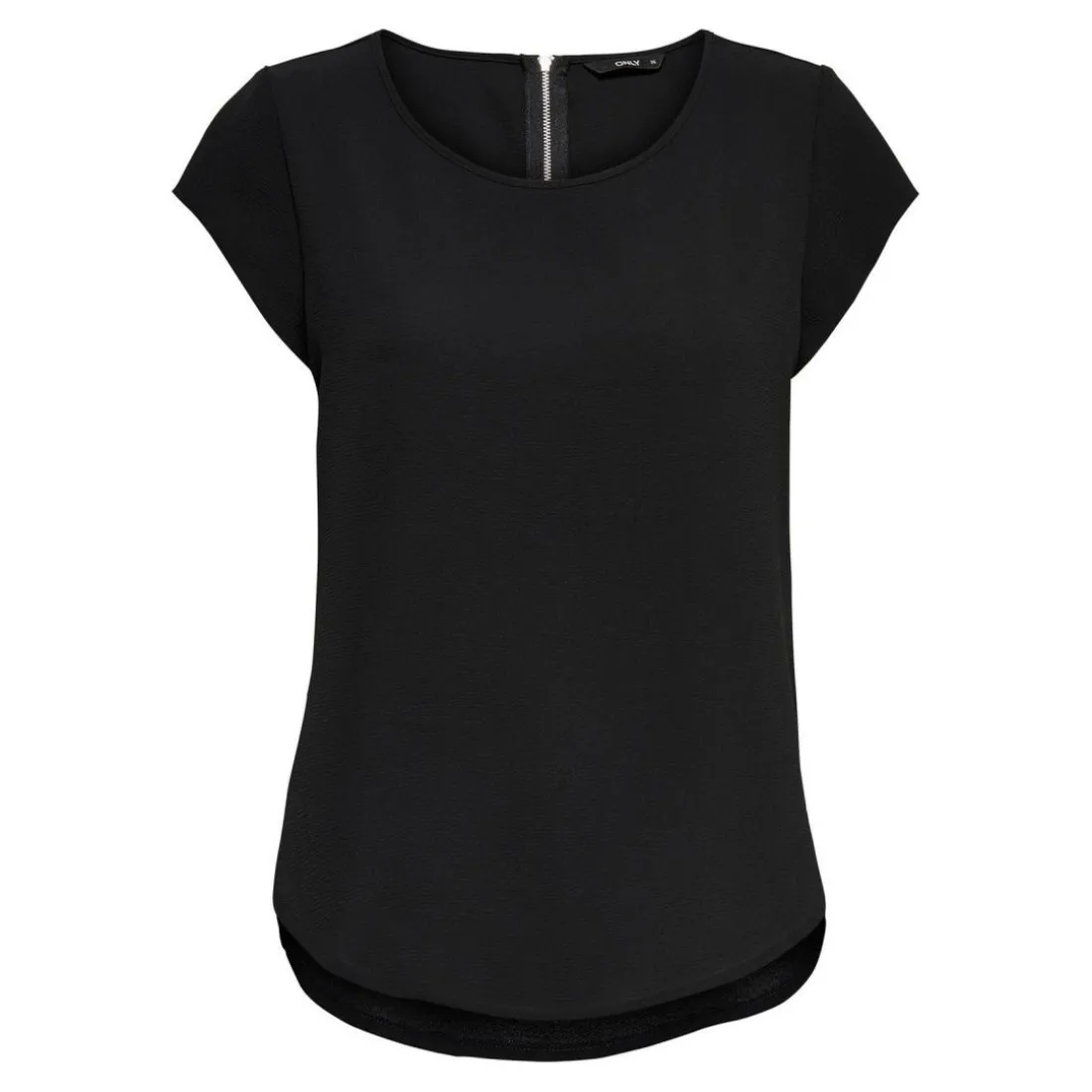 Top Col rond Manches courtes noir Amy