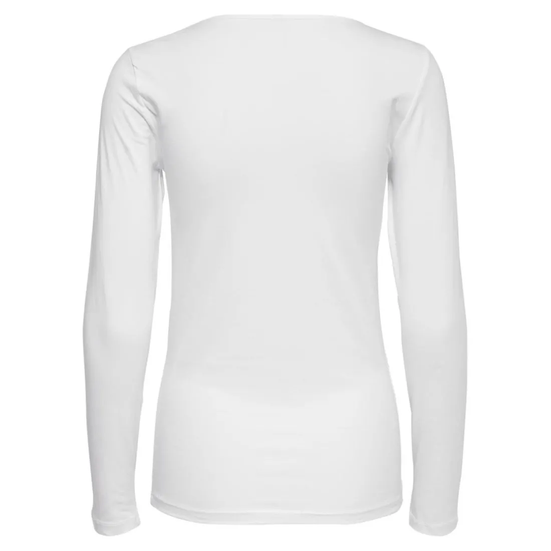 Top col rond manches longues blanc en coton Opal