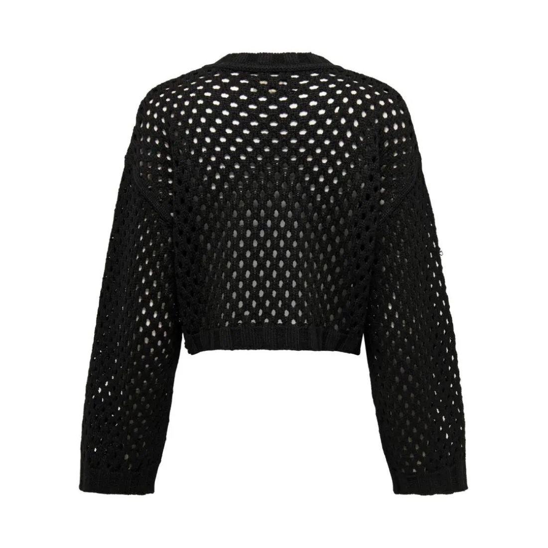 Top col rond manches longues noir Hattie