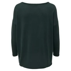 Top col rond manches longues gris moyen Hazel