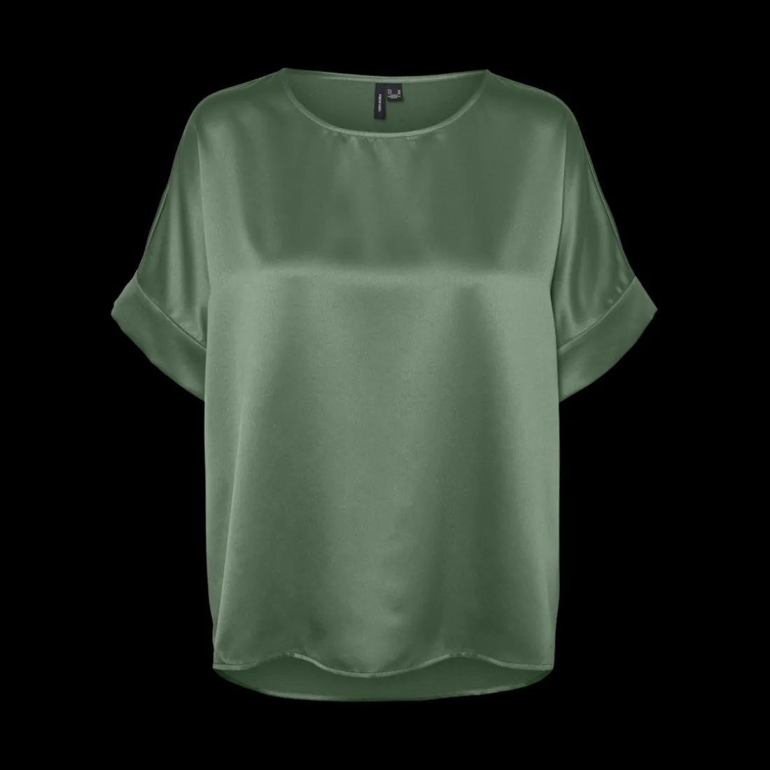 Top col rond manches volumineuses manches 2/4 vert Nola