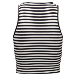 Top col rond sans manches noir en viscose Isla