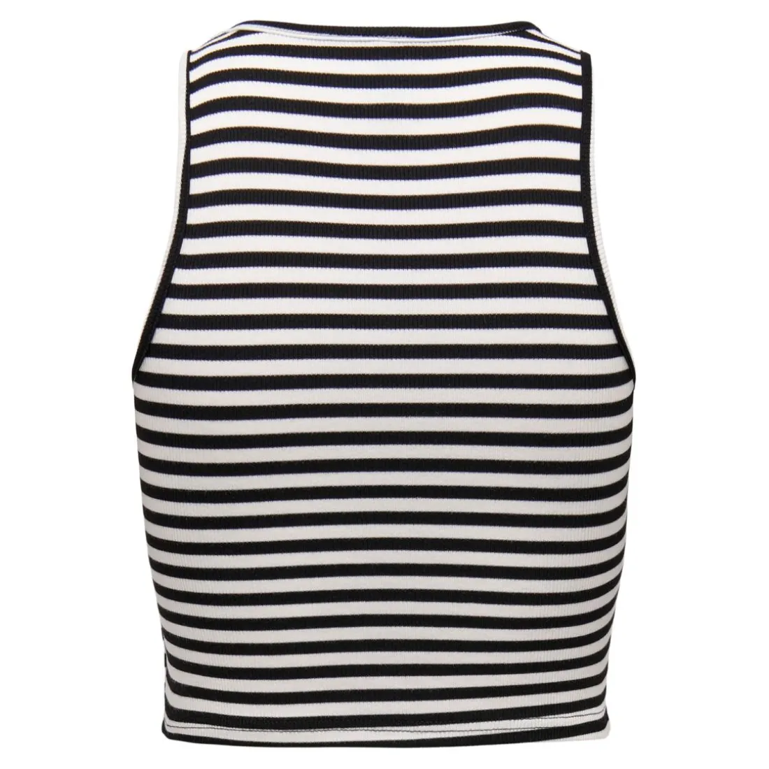 Top col rond sans manches noir en viscose Isla