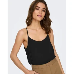 Top Col rond Sans manches noir Ruth