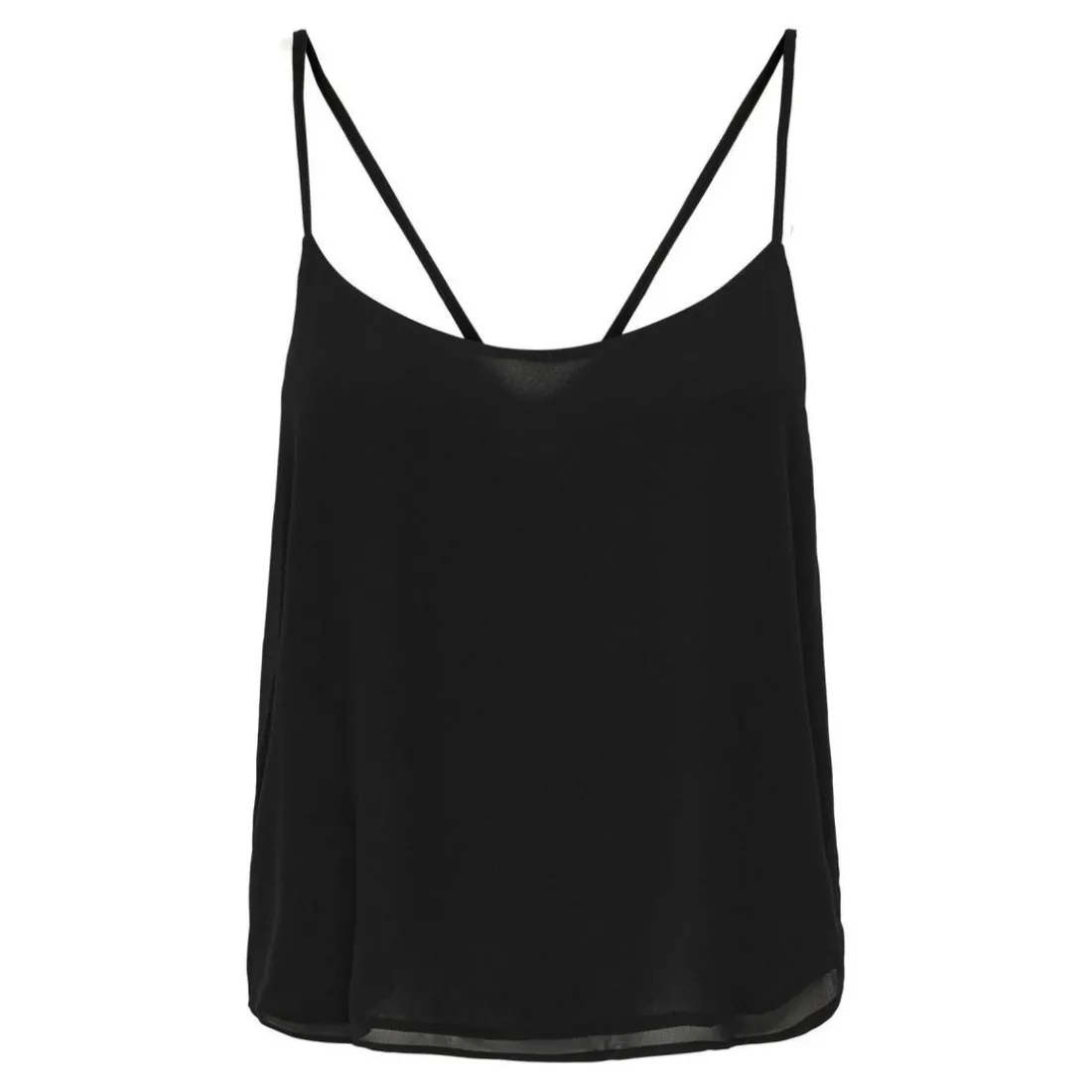 Top Col rond Sans manches noir Ruth