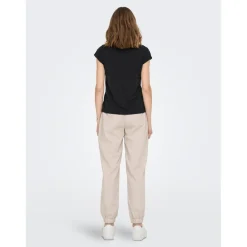 Top col V noir en coton modal