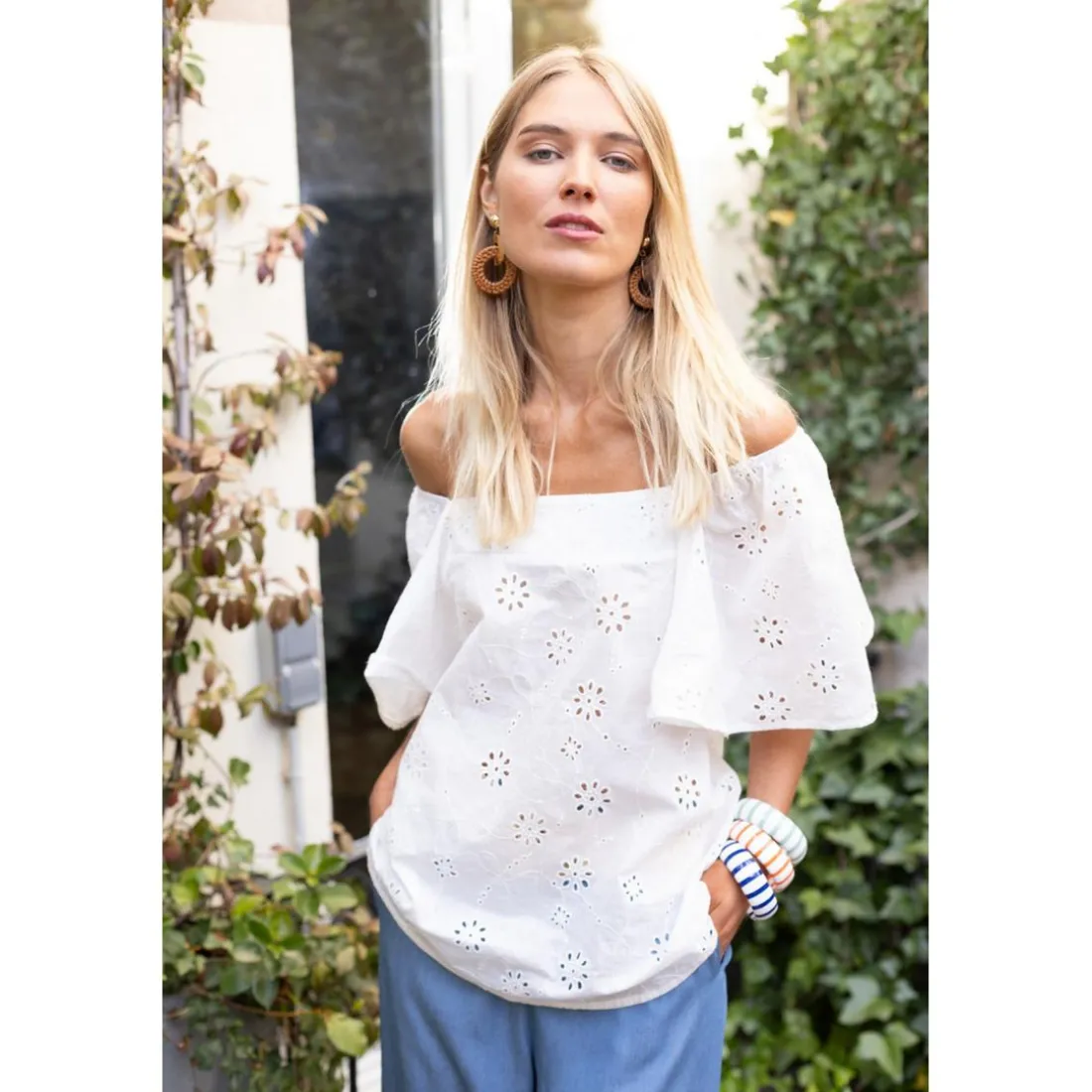 Top Emma blanc en coton