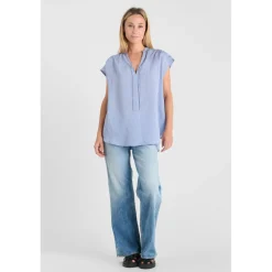 Top HANNON bleu en viscose Pia