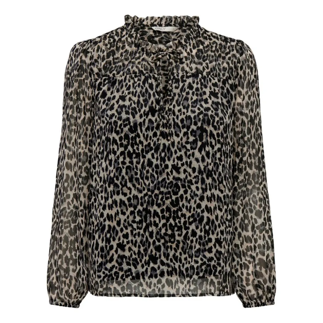 Top Imprimé all over Col en V Manches longues noir Jade