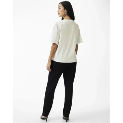 Top manches courtes blanc en coton Opal
