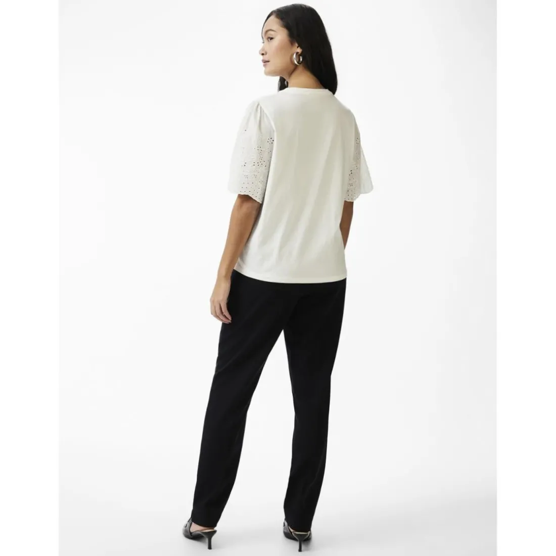Top manches courtes blanc en coton Opal