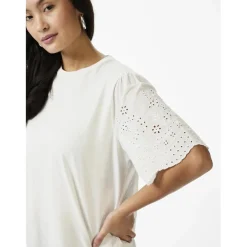 Top manches courtes blanc en coton Opal