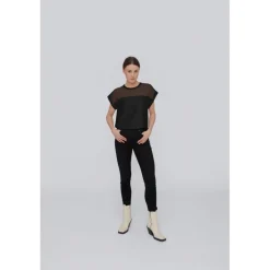 Top manches courtes noir Zara en viscose