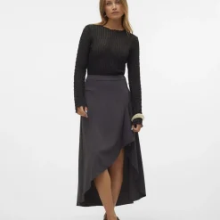 Top manches longues en polyester recyclé Shelby noir Ula