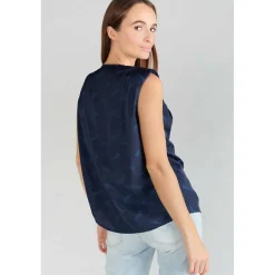 Top Missou en jacquard bleu marine