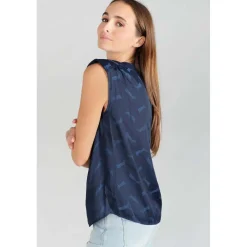 Top Missou en jacquard bleu marine