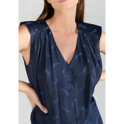 Top Missou en jacquard bleu marine