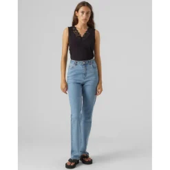 Top Regular Fit Col en V Sans manches noir Hattie