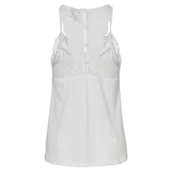 Top Regular Fit Col en V Sans manches Longueur regular blanc