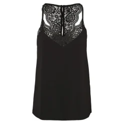 Top Regular Fit Col en V Sans manches Longueur regular noir