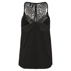 Top Regular Fit Col en V Sans manches Longueur regular noir