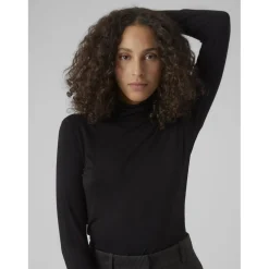 Top tight fit noir en viscose