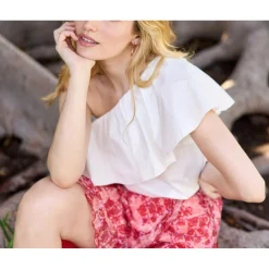 Top TILLY ivoire en coton