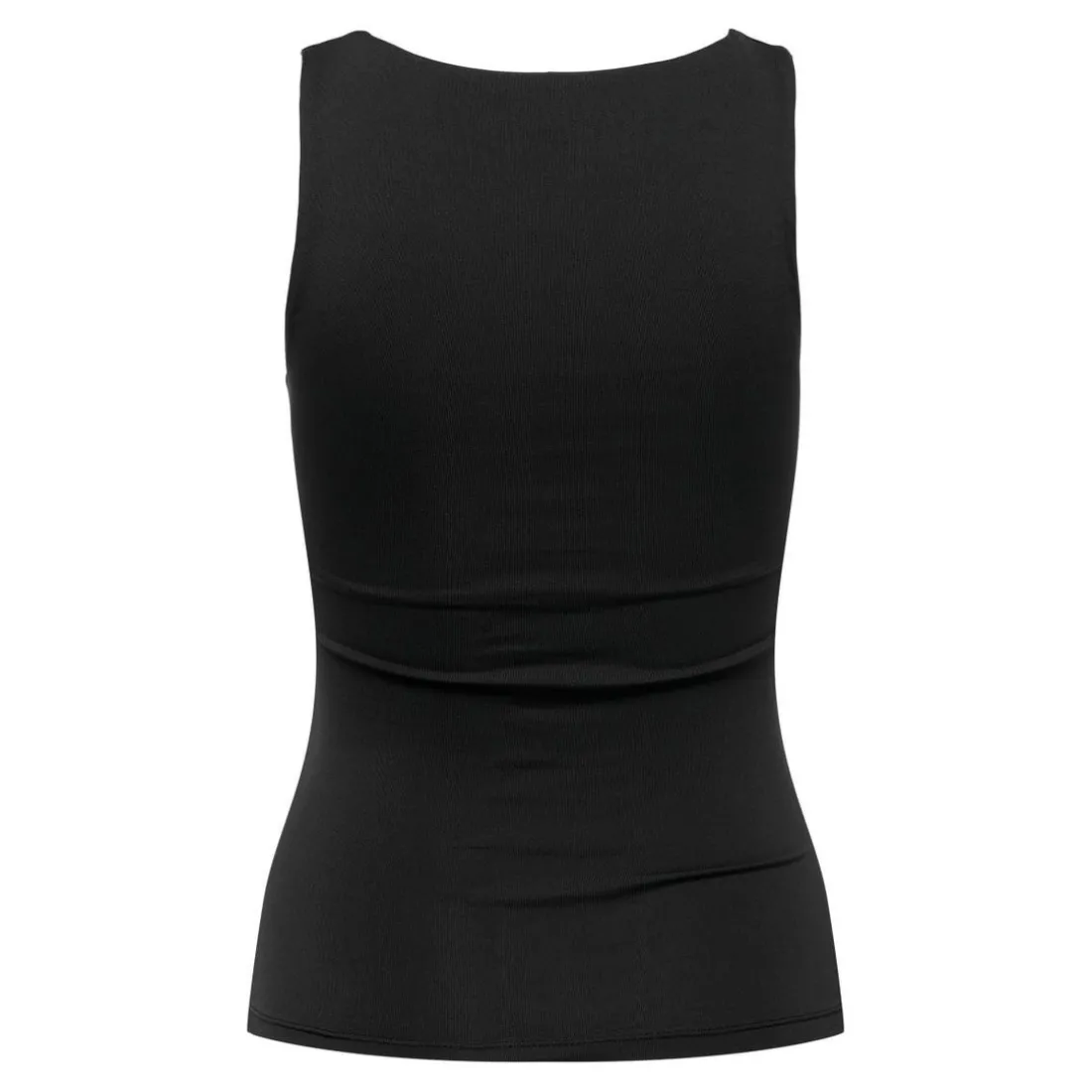 Tops Col en U Sans manches noir