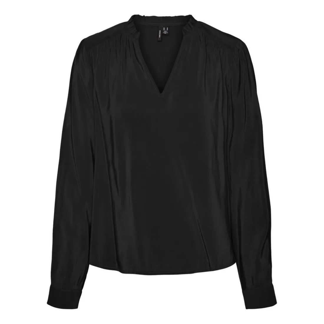 Tops Loose Fit Col en V Manches longues noir