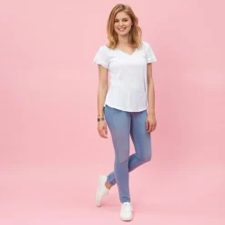 Tregging en jean élastique femme bleu