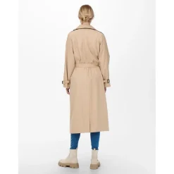 Trench coat Col à revers Ceinture à la taille beige