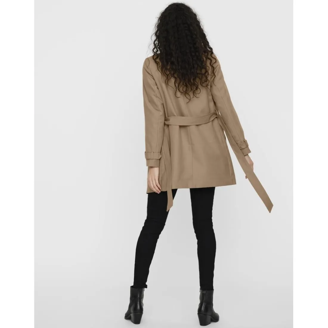 Trench coat fermeture à double boutonnage. fermeture par ceinture col à revers marron Zola