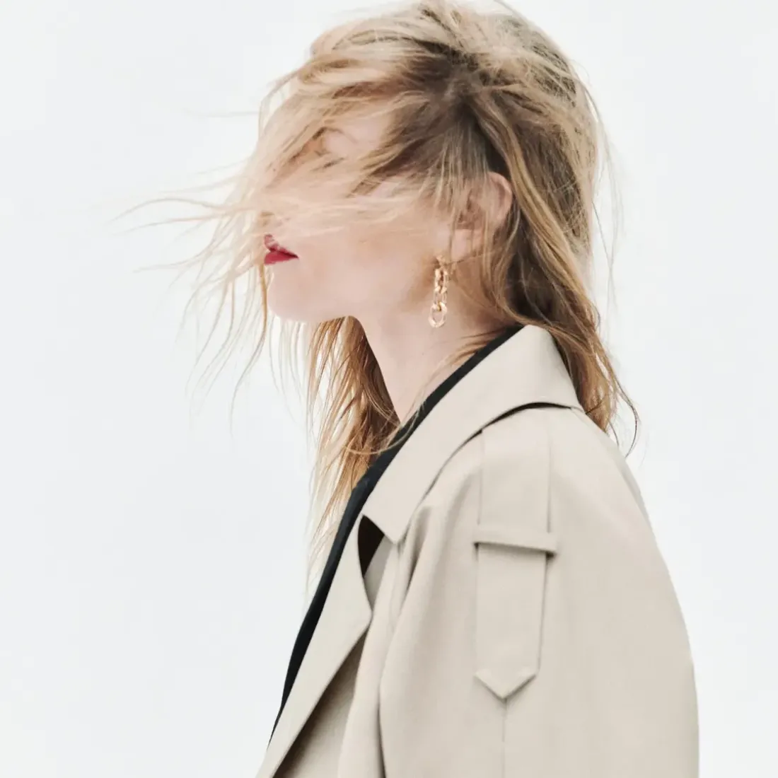 Trench femme beige en coton