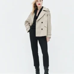 Trench femme beige en coton