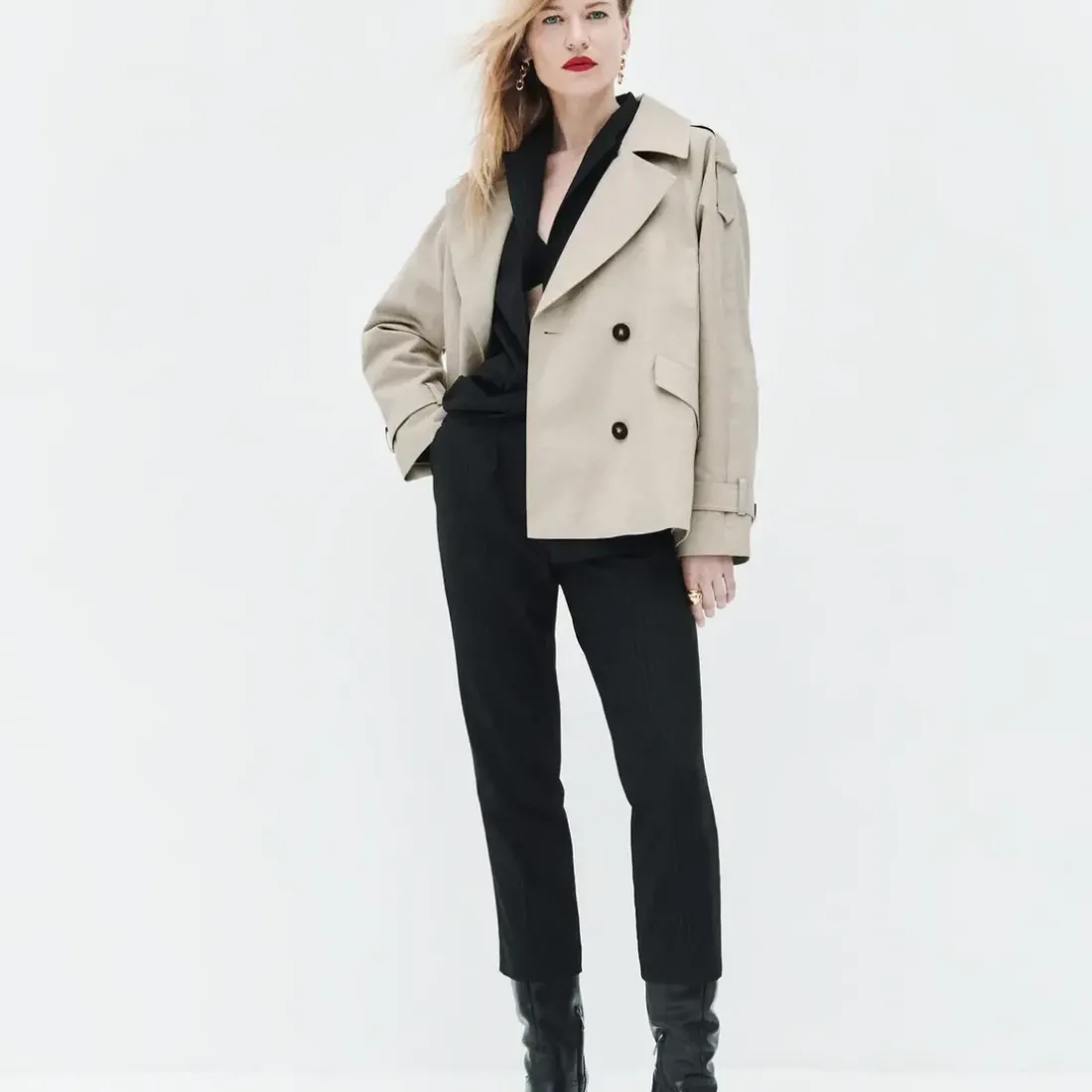 Trench femme beige en coton