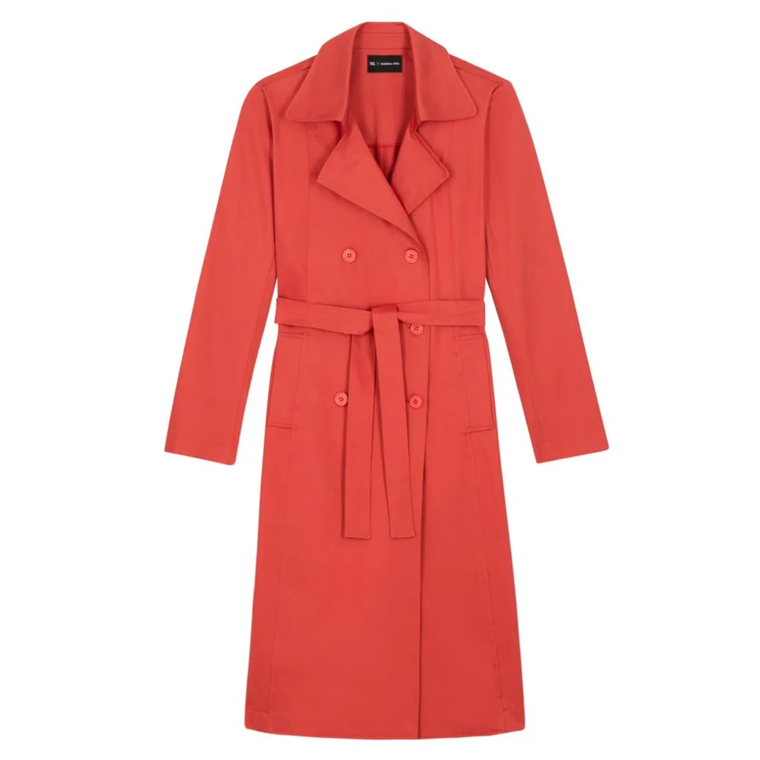 Trench long en coton Farah Réédition terracotta