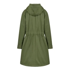 Trench uni noué vert en coton