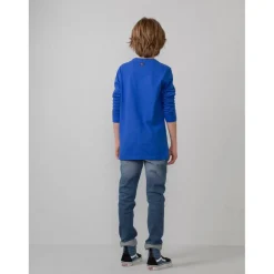 T-shirt à Manches à Longues Garçon Bleu - Petrol en coton
