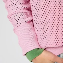 T-shirt ajouré rose Femme LEORE violet en coton