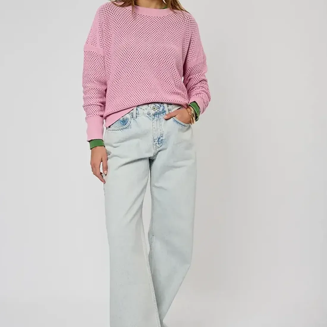 T-shirt ajouré rose Femme LEORE violet en coton