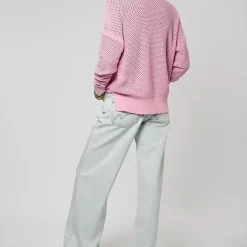 T-shirt ajouré rose Femme LEORE violet en coton