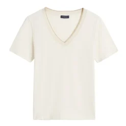 T-shirt beige en coton