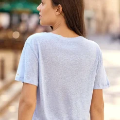 T-SHIRT BLEU CIEL THANA en lin