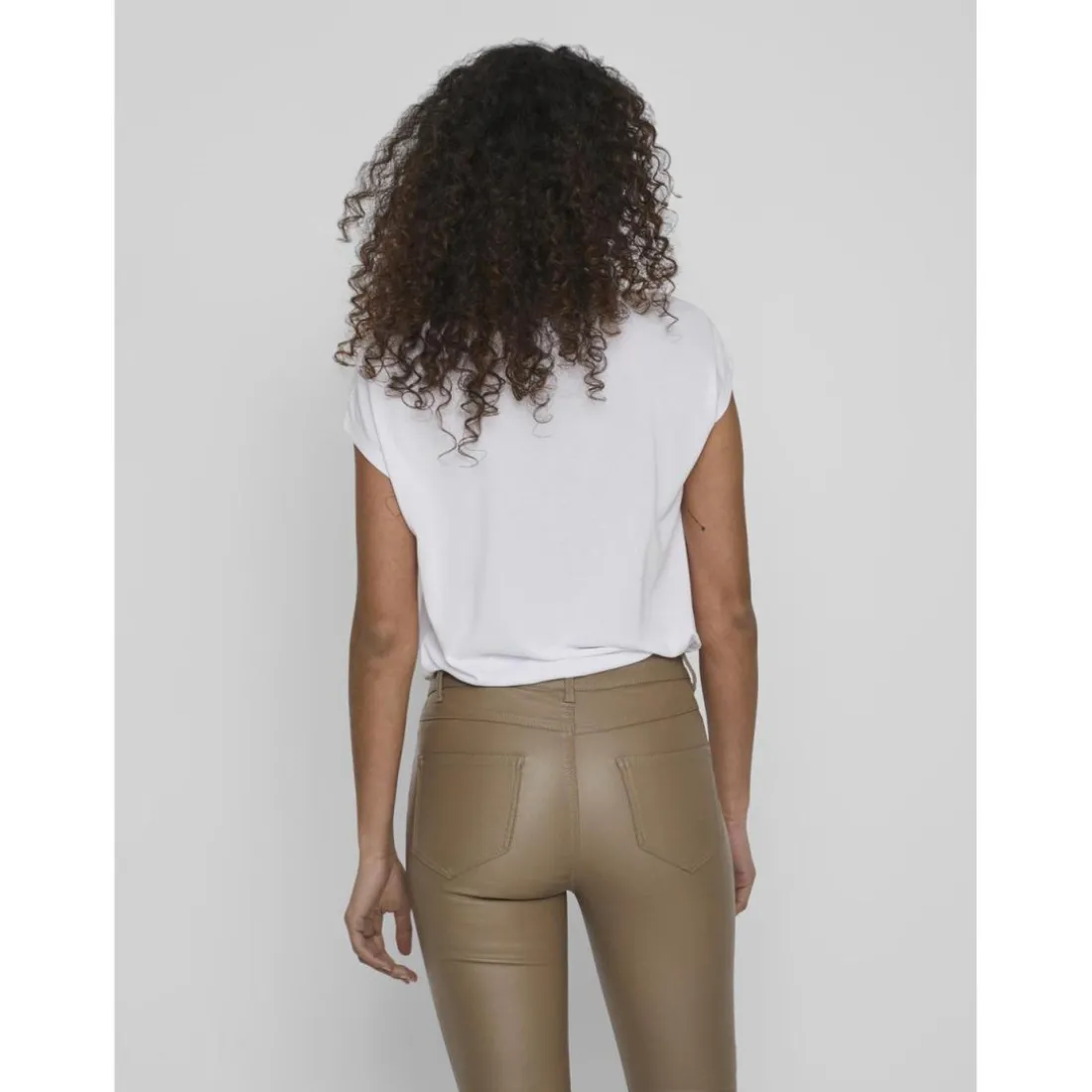 T-shirt col en v manches courtes blanc Amy