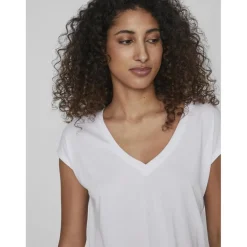 T-shirt col en v manches courtes blanc Amy