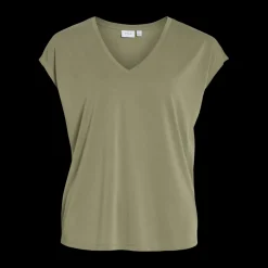 T-shirt col en v manches courtes vert foncé Sofia