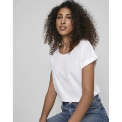 T-shirt col rond manches courtes blanc Lyra