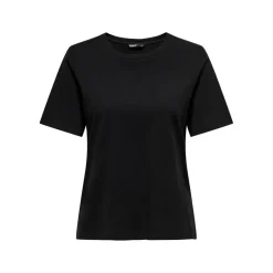 T-shirt Col rond Manches courtes noir en coton Amy