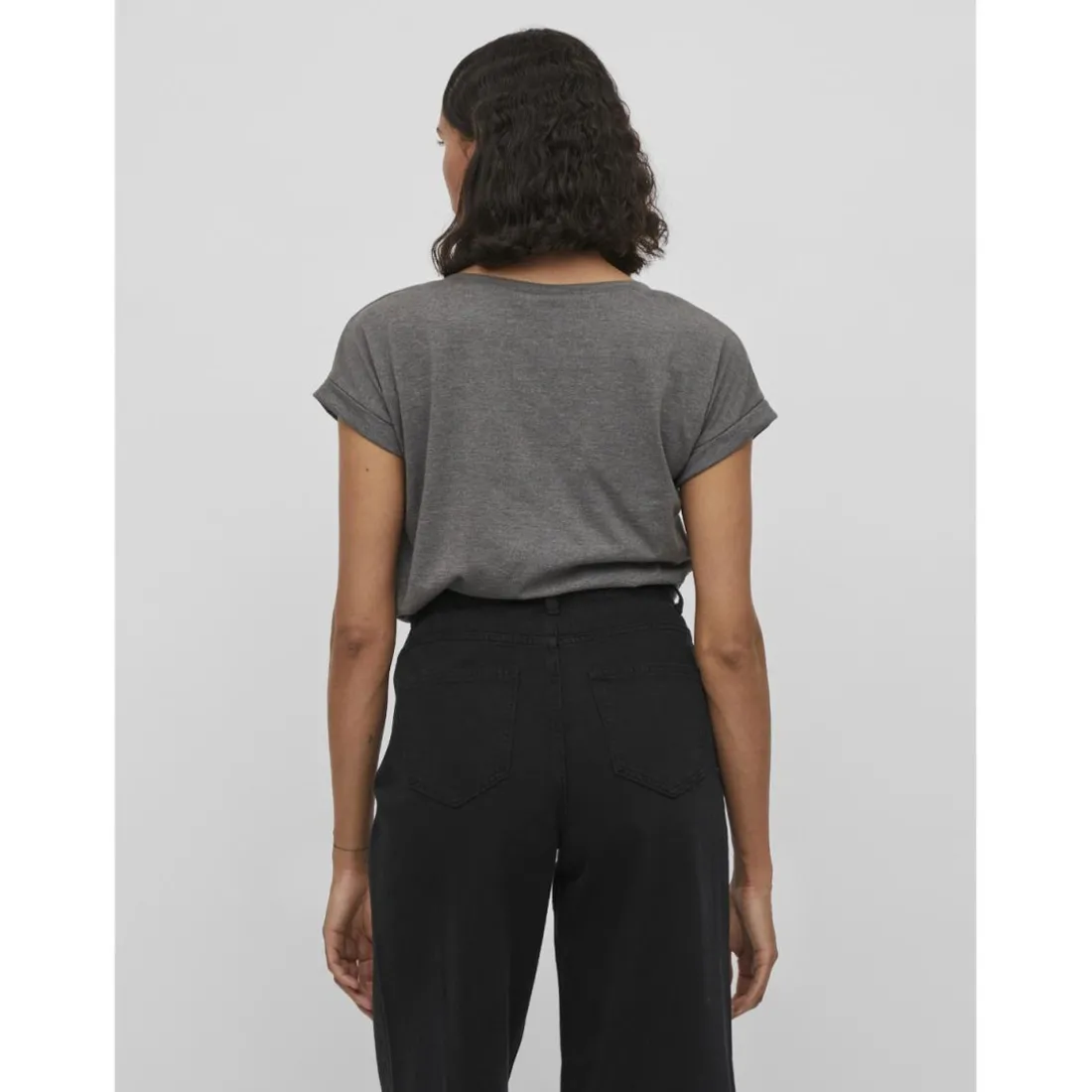 T-shirt col rond manches courtes gris